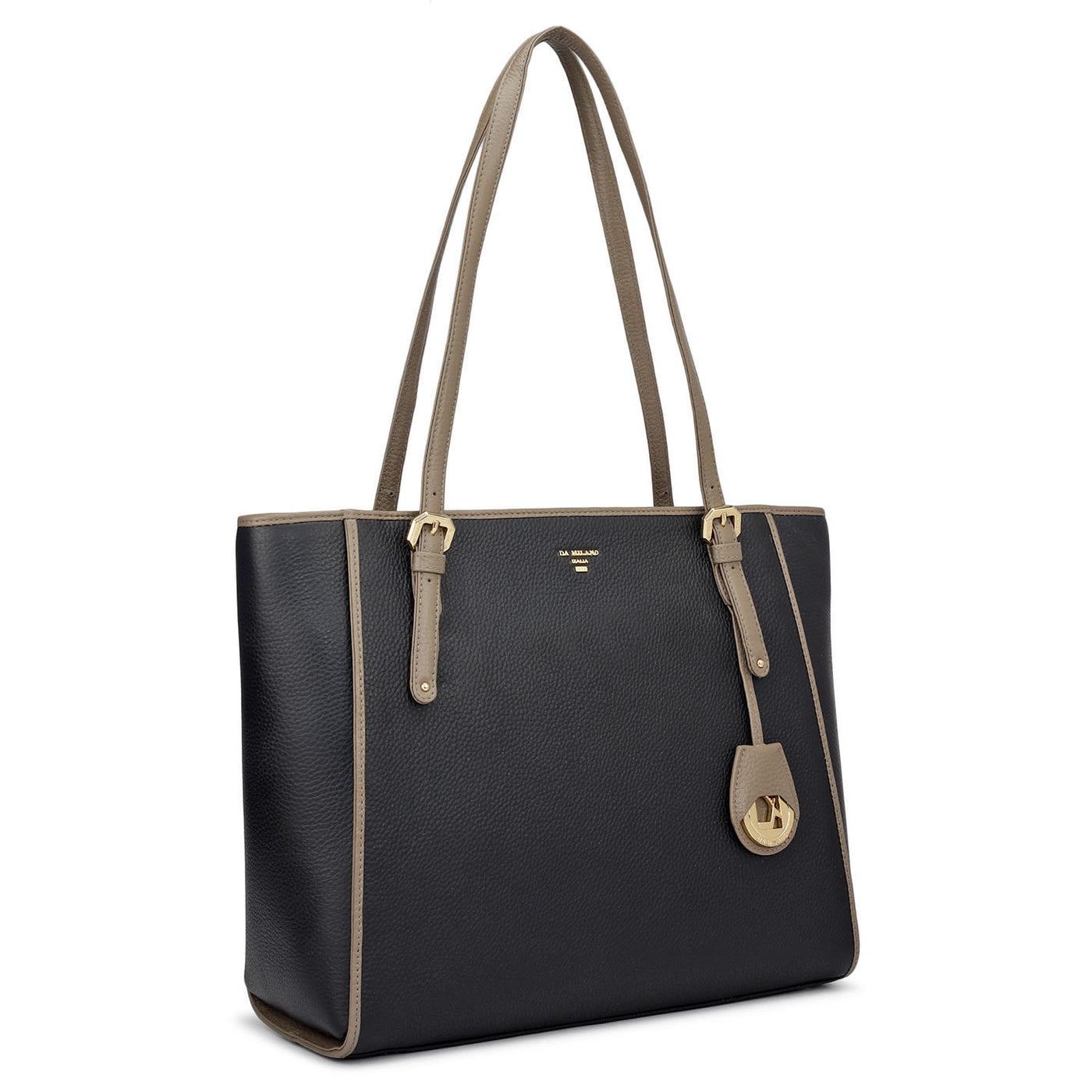 Medium Wax Leather Tote - Black