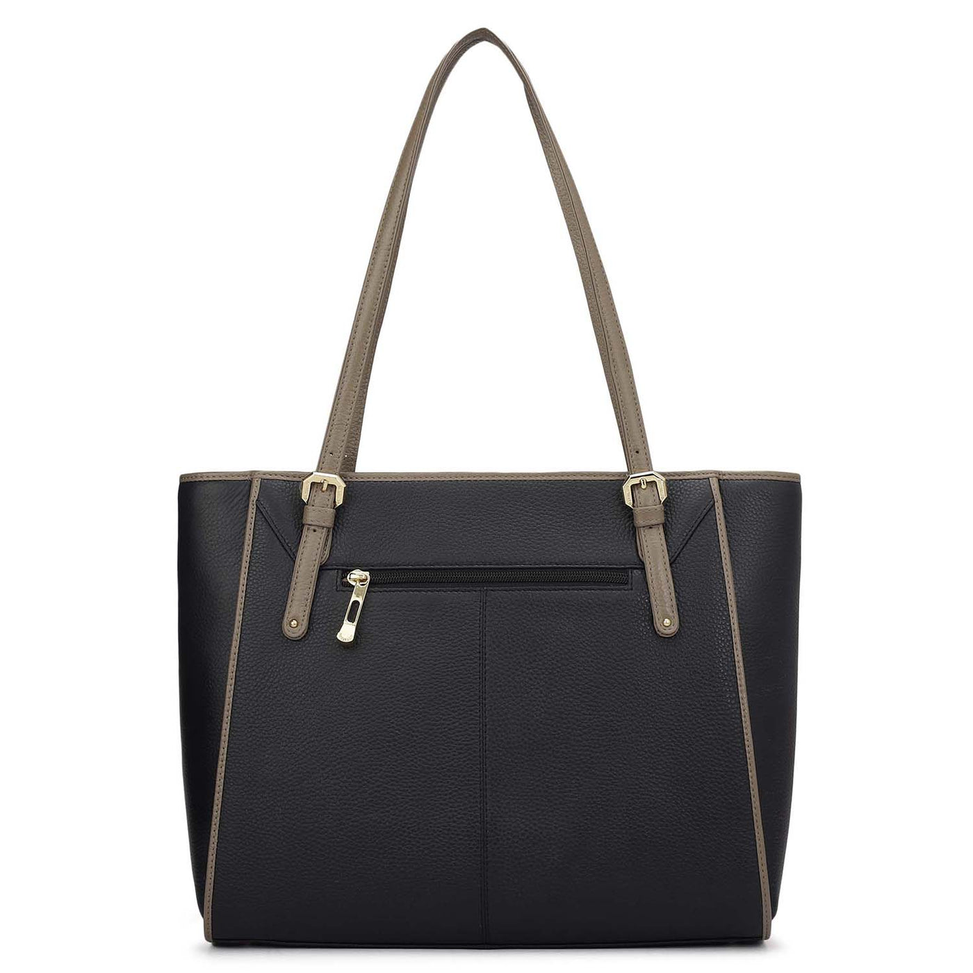 Medium Wax Leather Tote - Black