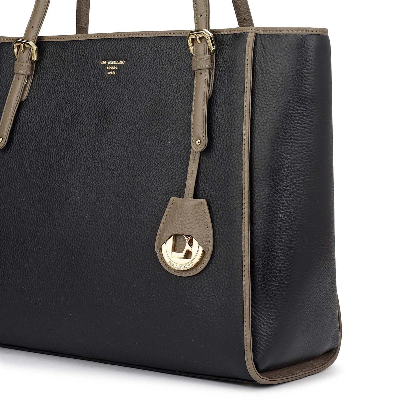 Medium Wax Leather Tote - Black
