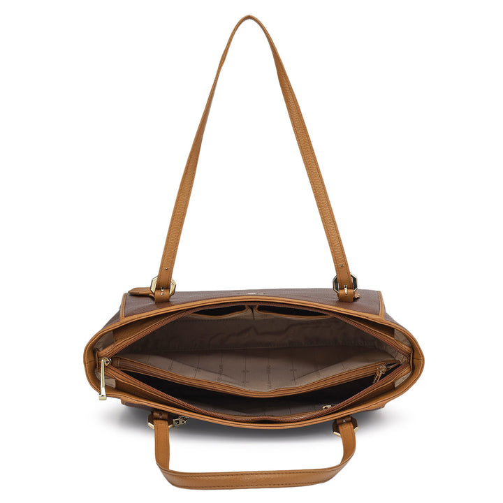 Medium Wax Leather Tote - Espresso