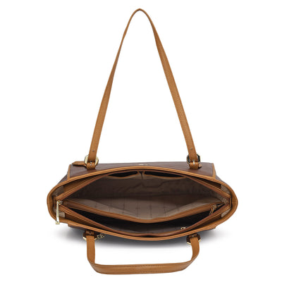 Medium Wax Leather Tote - Espresso
