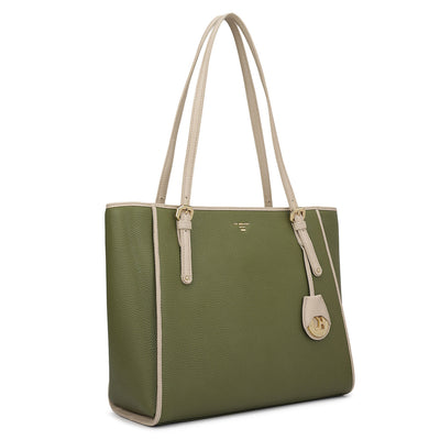 Medium Wax Leather Tote - Fern