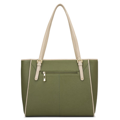 Medium Wax Leather Tote - Fern