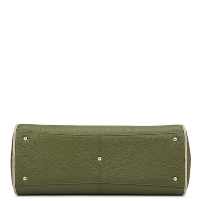 Medium Wax Leather Tote - Fern