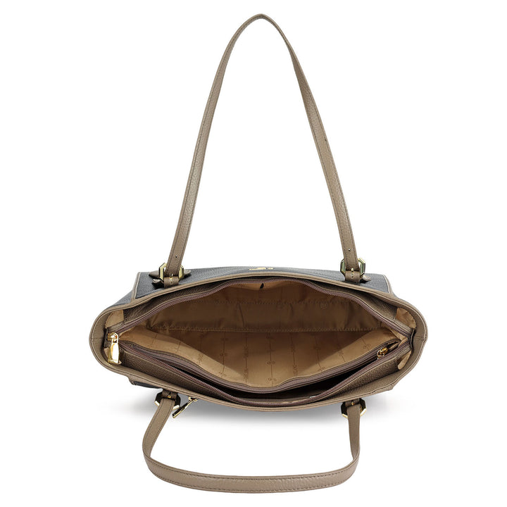 Medium Wax Leather Tote - Black