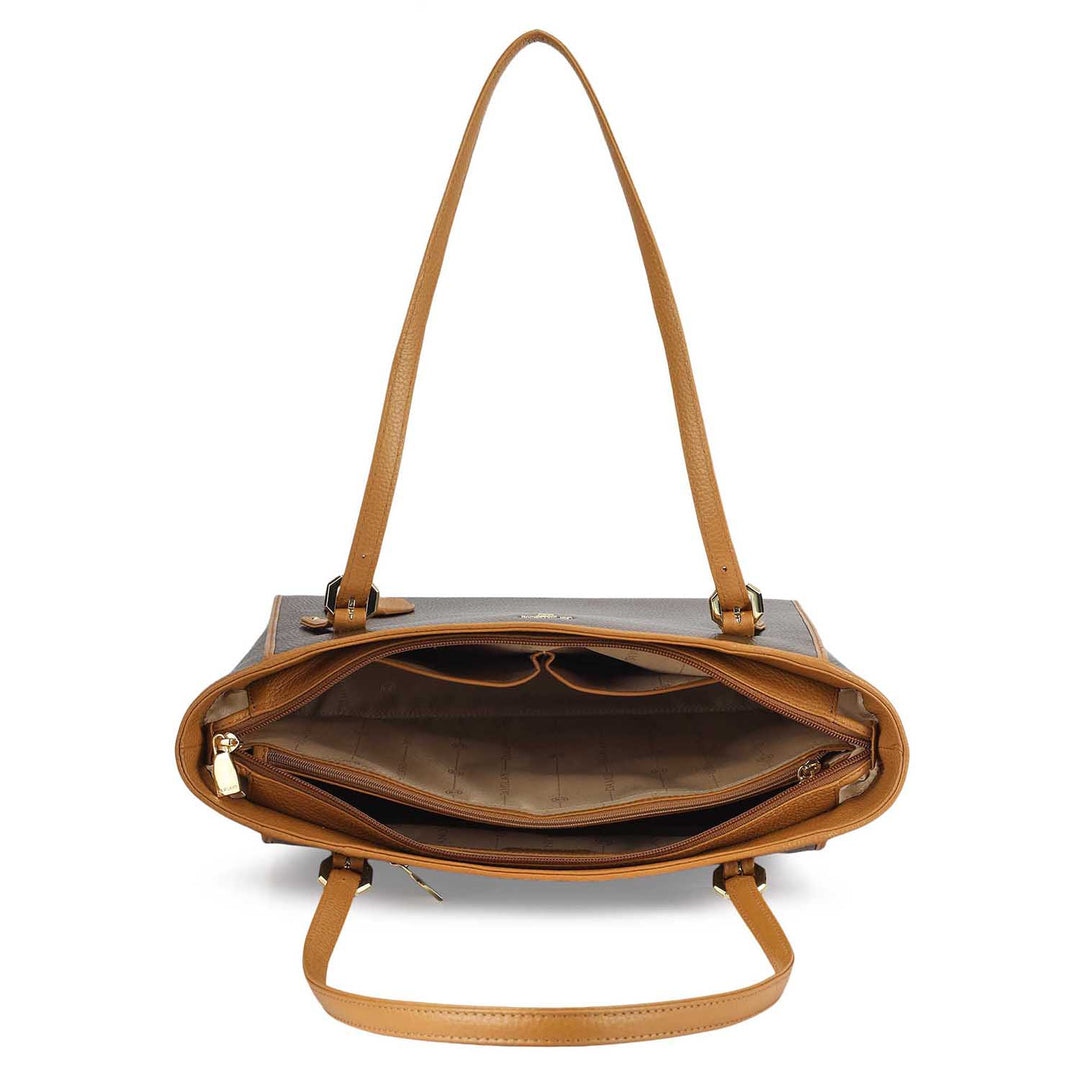 Medium Wax Leather Tote - Mocha