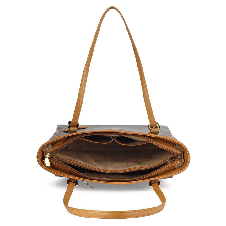 Medium Wax Leather Tote - Mocha