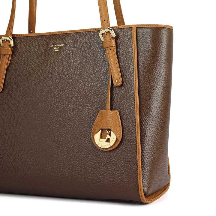 Medium Wax Leather Tote - Mocha