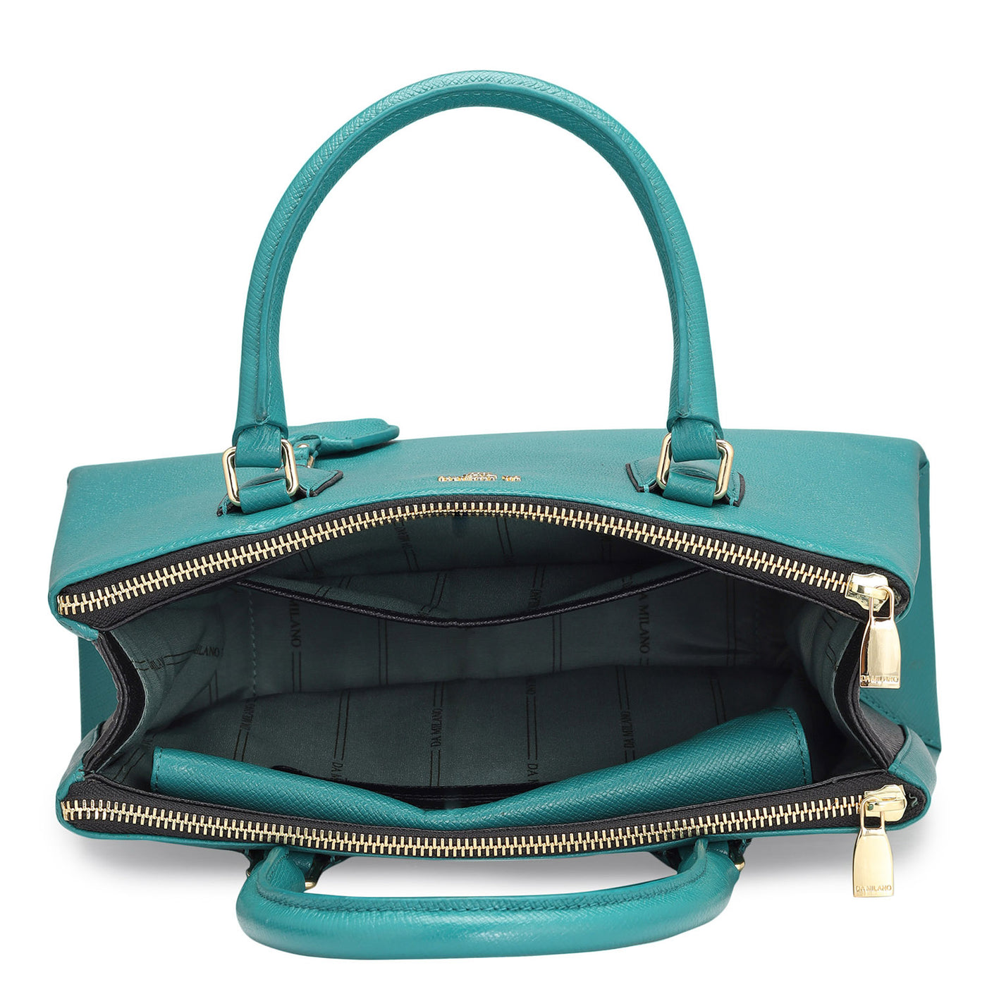 Medium Franzy Leather Satchel - Teal