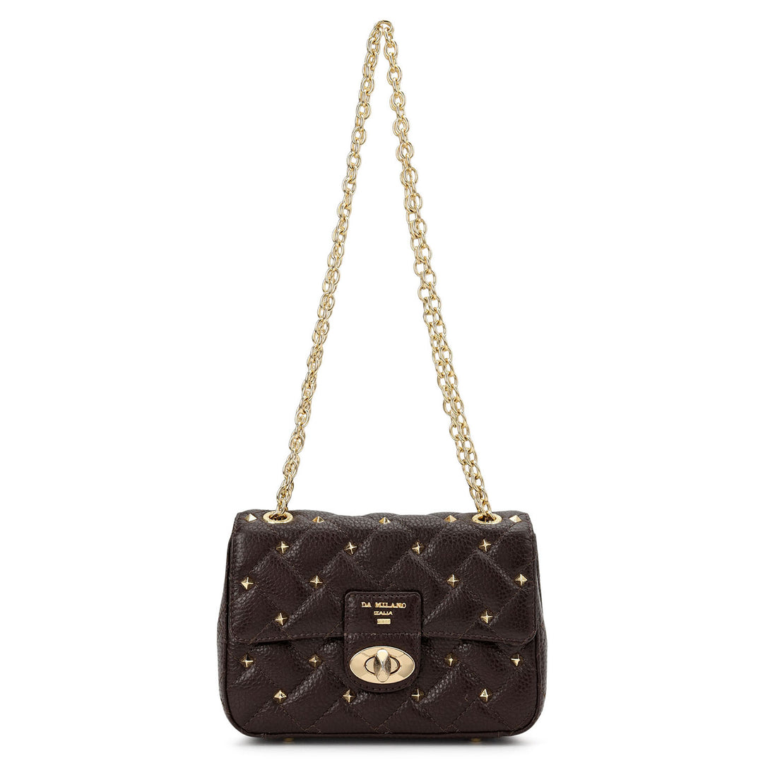 Quilting Double Chain Bag (S) - Chocolate