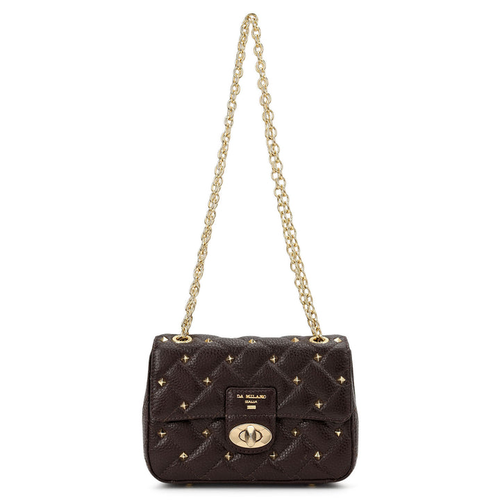 Quilting Double Chain Bag (S) - Chocolate