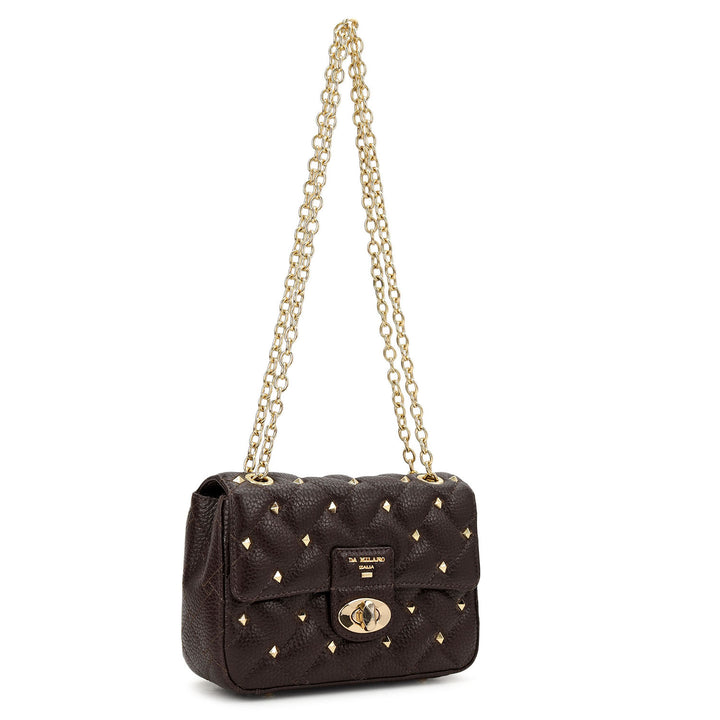Quilting Double Chain Bag (S) - Chocolate