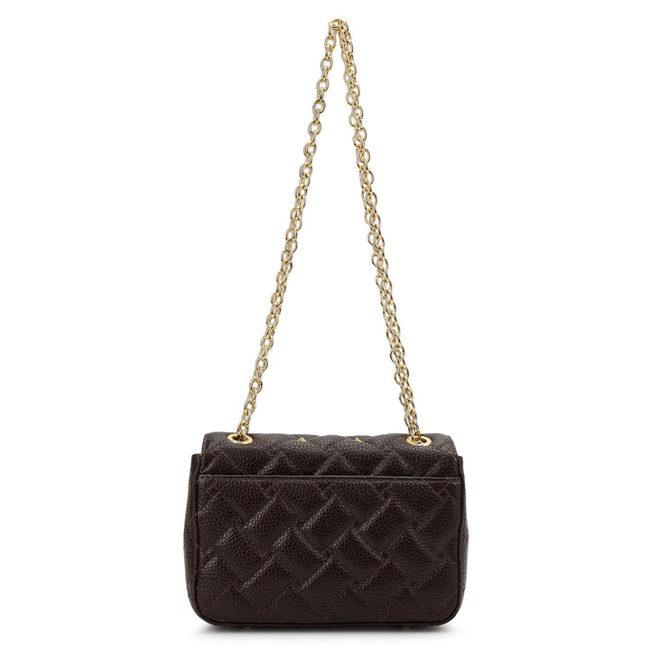 Quilting Double Chain Bag (S) - Chocolate