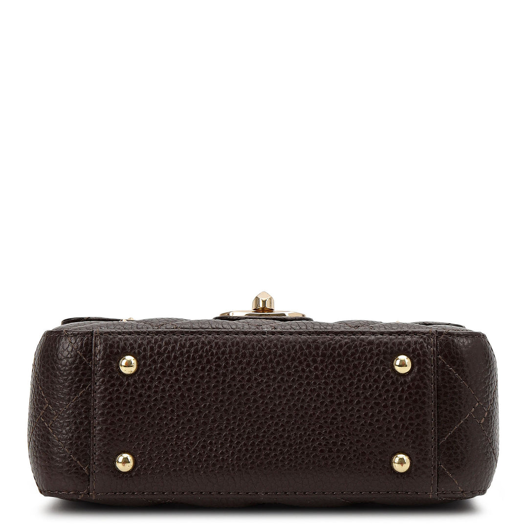 Quilting Double Chain Bag (S) - Chocolate