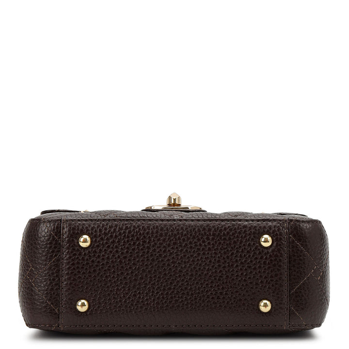 Quilting Double Chain Bag (S) - Chocolate