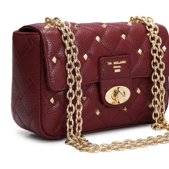 Small Quilting Leather Shoulder Bag - Cherry