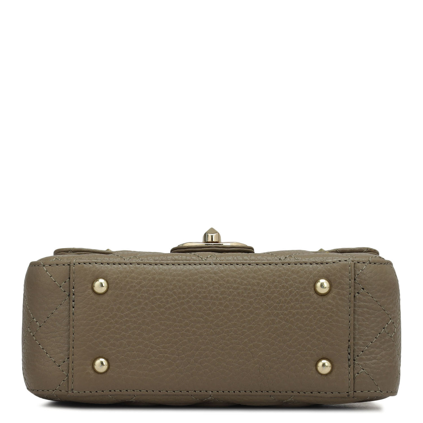 Small Quilting Leather Shoulder Bag - Greyish Taupe