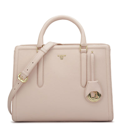 Medium Franzy Leather Satchel - Blush