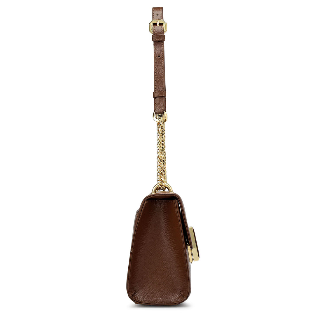 Small Franzy Croco Leather Shoulder Bag - Date