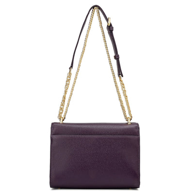 Small Franzy Croco Leather Shoulder Bag - Grapevine