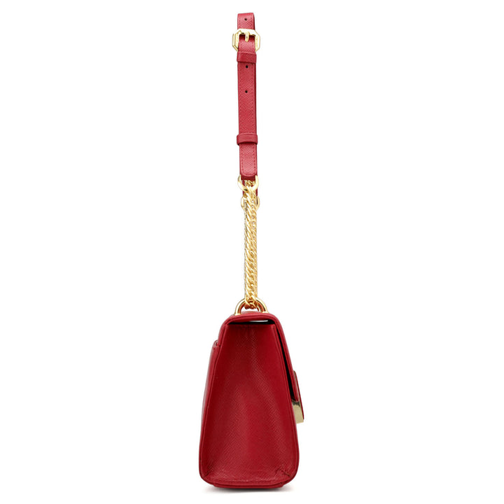 Small Franzy Croco Leather Shoulder Bag - Plumberry