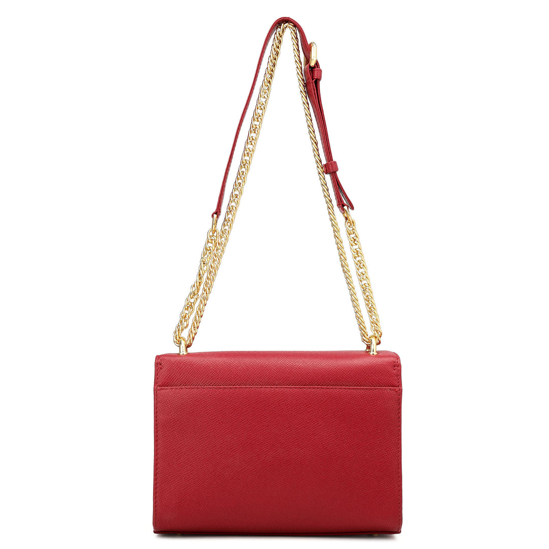 Small Franzy Croco Leather Shoulder Bag - Plumberry