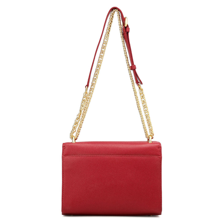 Small Franzy Croco Leather Shoulder Bag - Plumberry