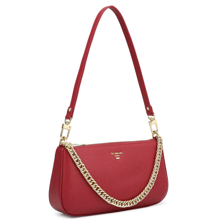 Small Franzy Leather Baguette  - Plumberry