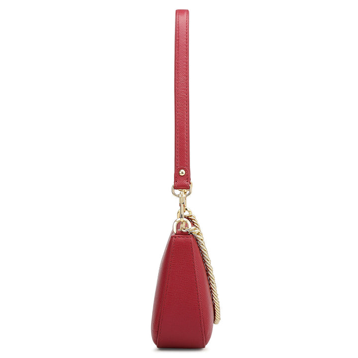 Small Franzy Leather Baguette  - Plumberry