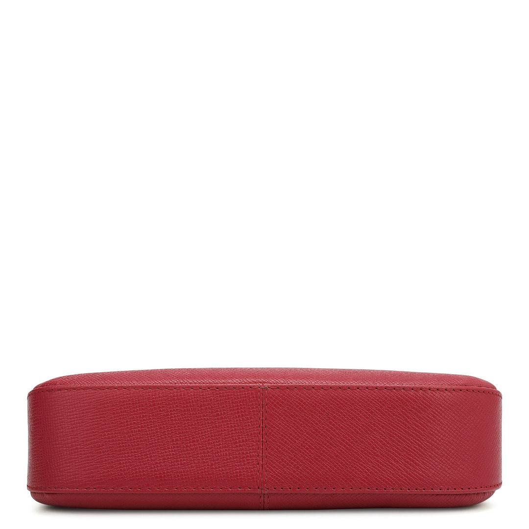 Small Franzy Leather Baguette  - Plumberry