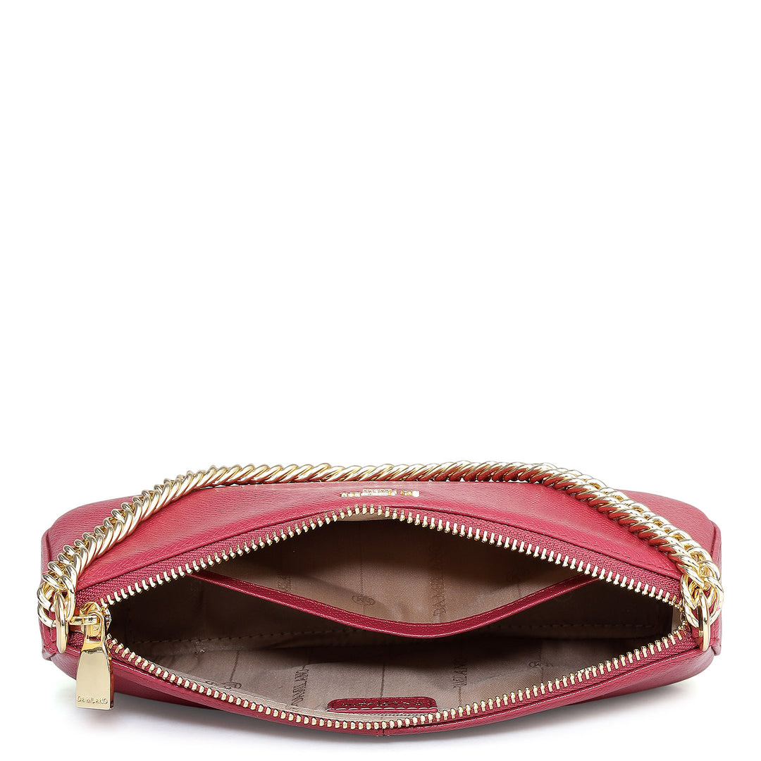 Small Franzy Leather Baguette  - Plumberry