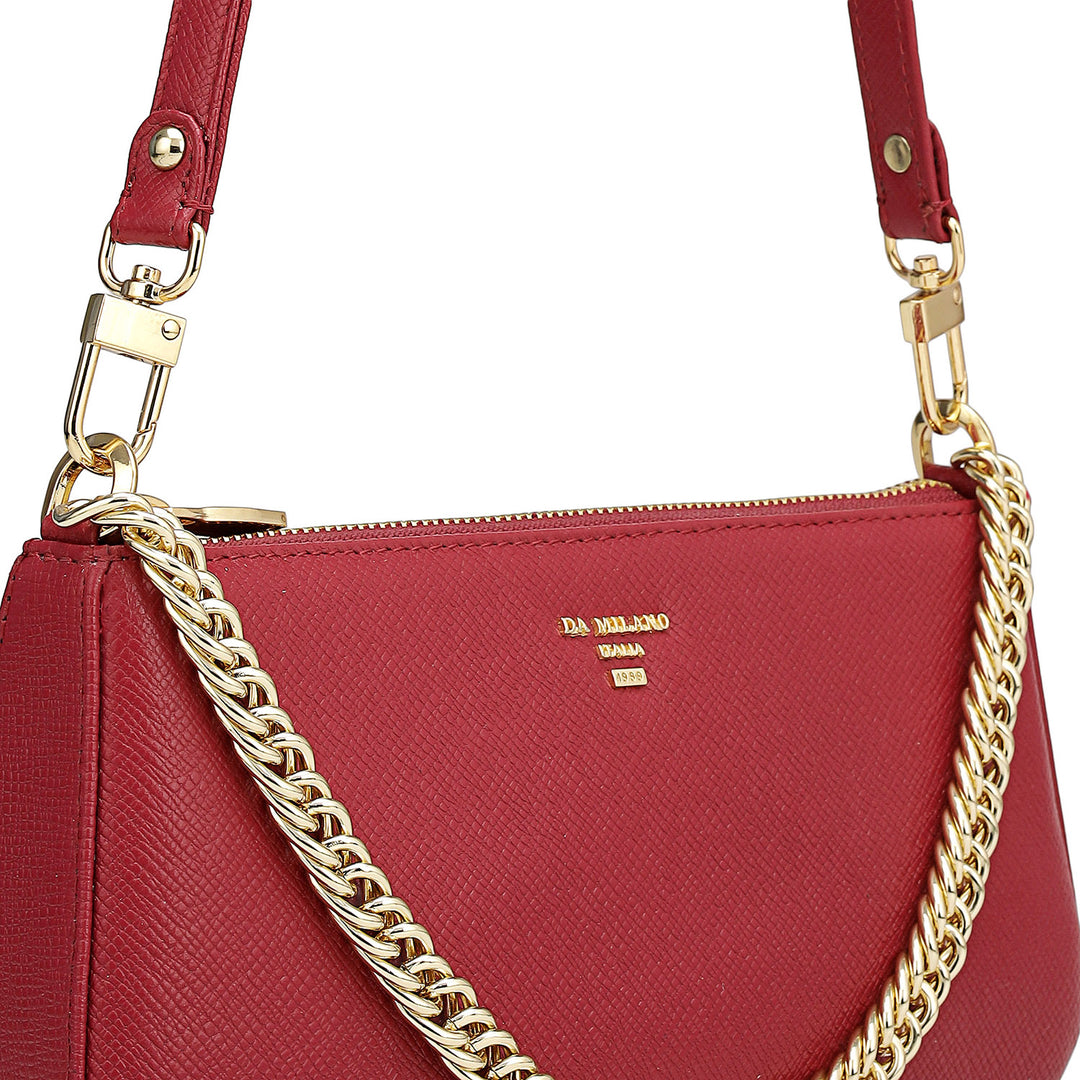 Small Franzy Leather Baguette  - Plumberry