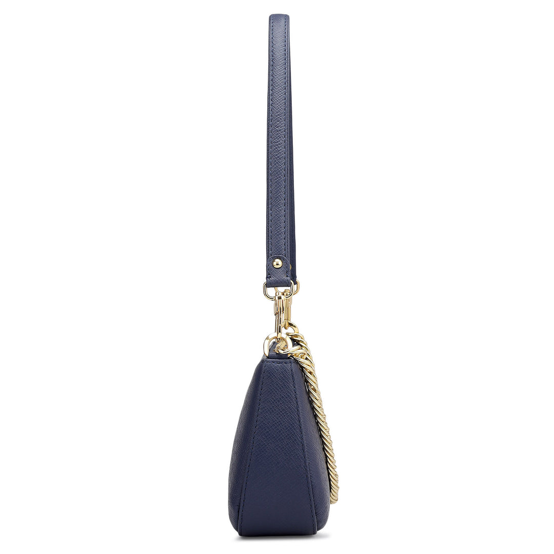 Small Franzy Leather Baguette  - Stardust