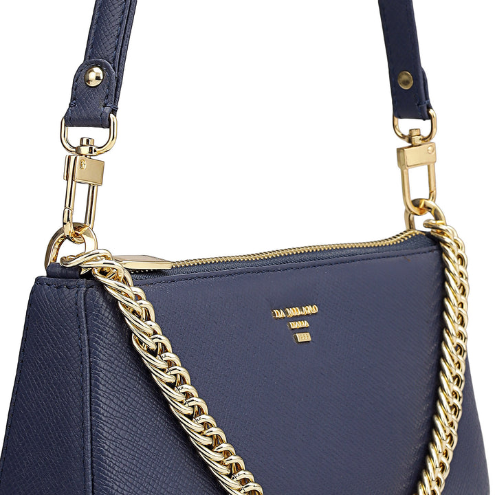 Small Franzy Leather Baguette  - Stardust