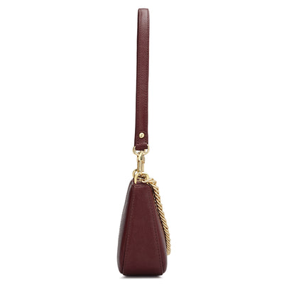 Small Franzy Leather Shoulder Bag - Blood Stone