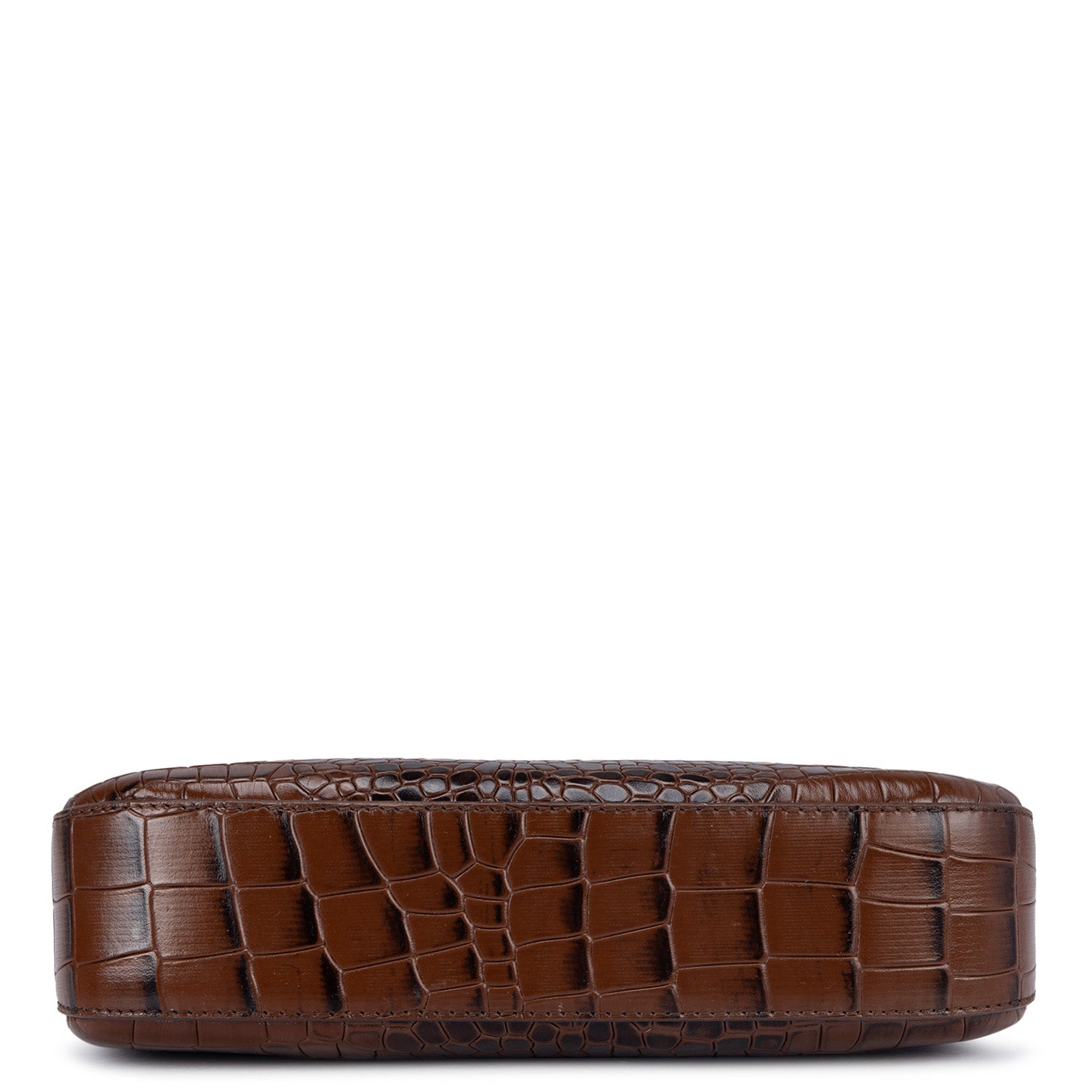 Small Croco Leather Shoulder Bag - Brown – Da Milano