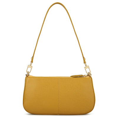 Small Franzy Leather Shoulder Bag - Mustard