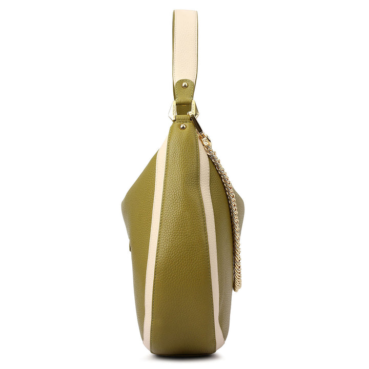 Medium Wax Leather Hobo - Lime