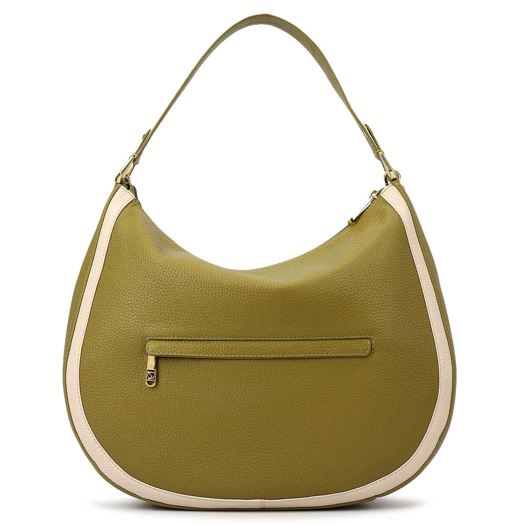 Medium Wax Leather Hobo - Lime