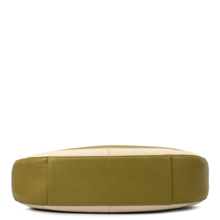 Medium Wax Leather Hobo - Lime