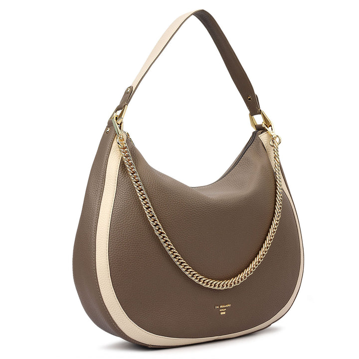 Medium Wax Leather Hobo - Smoke Grey