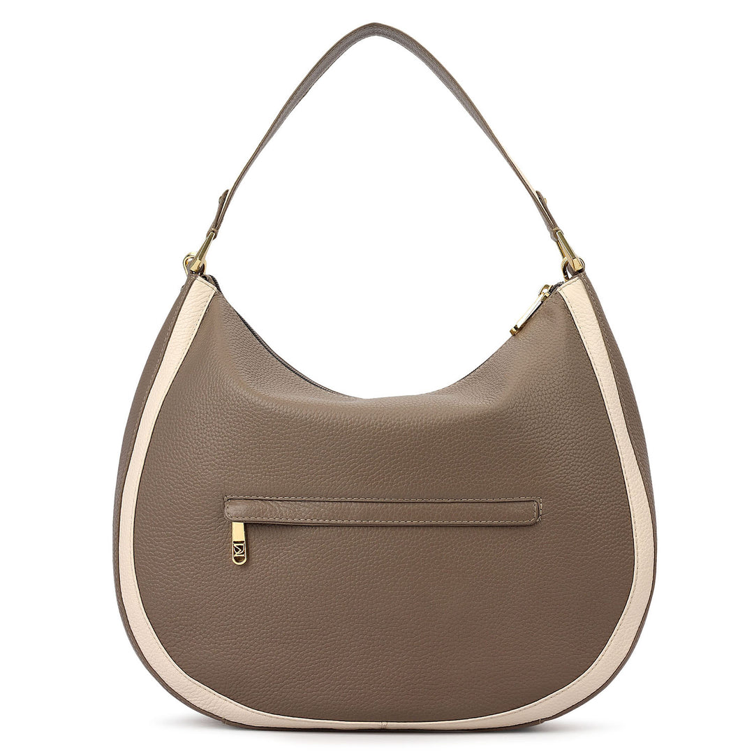 Medium Wax Leather Hobo - Smoke Grey