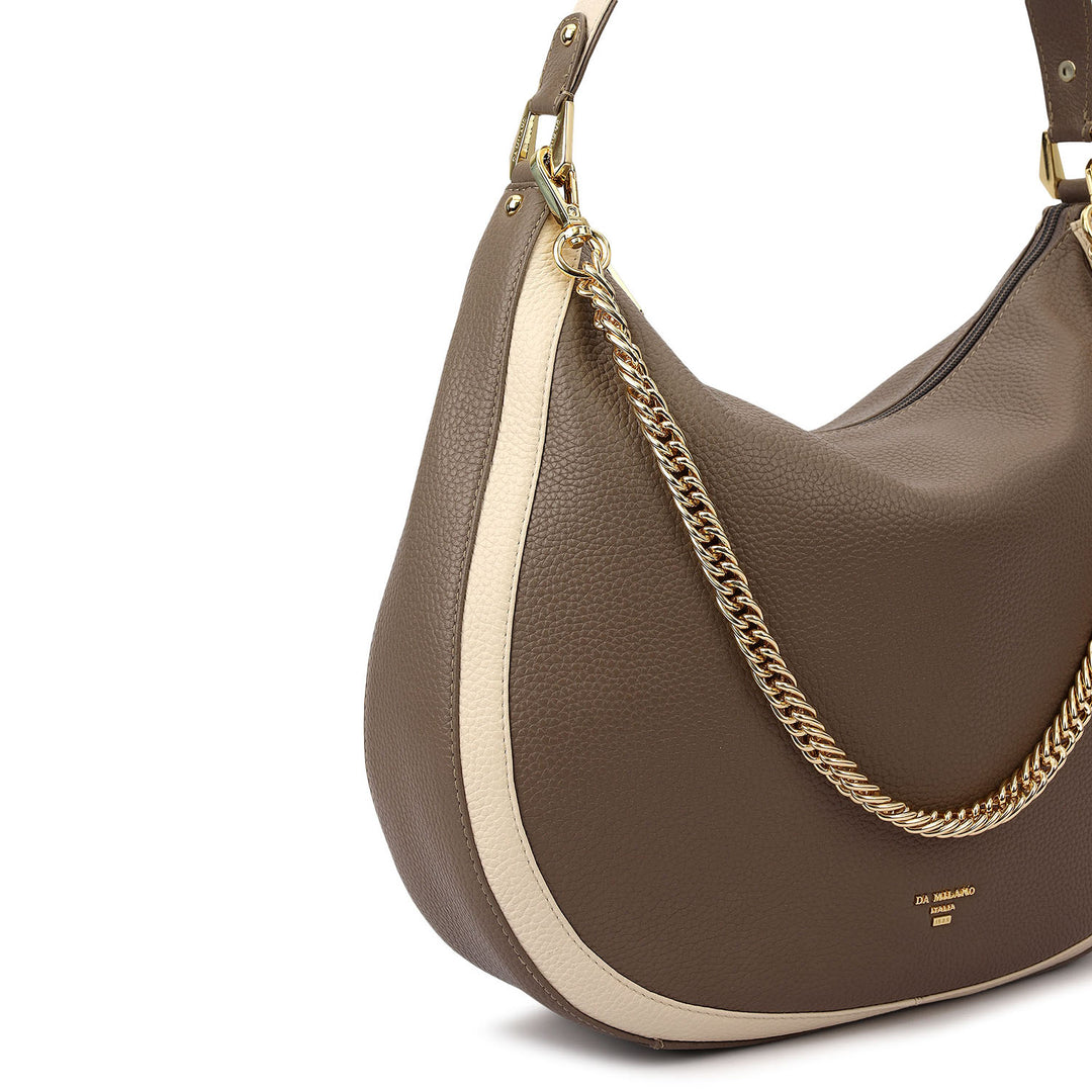 Medium Wax Leather Hobo - Smoke Grey