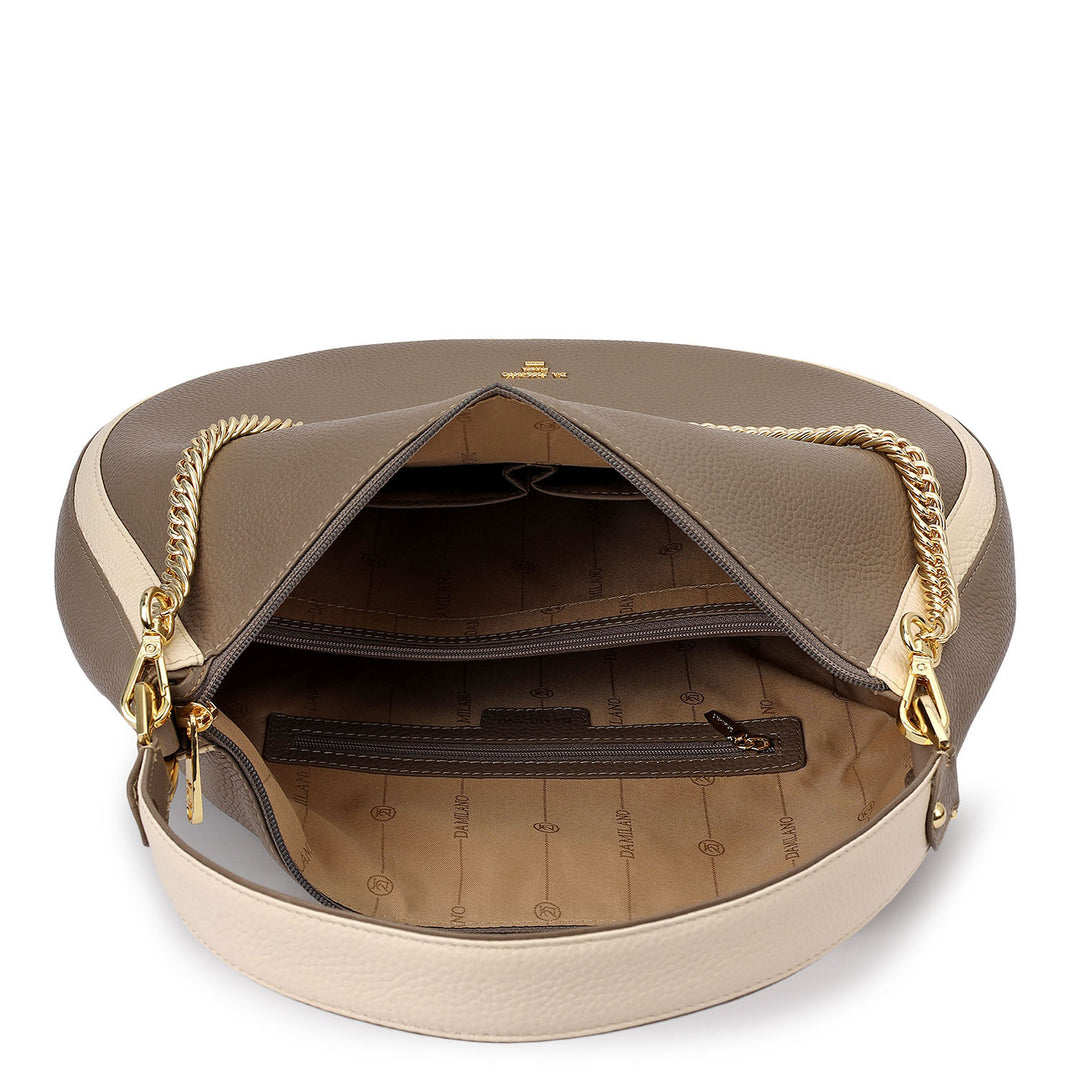 Medium Wax Leather Hobo - Smoke Grey
