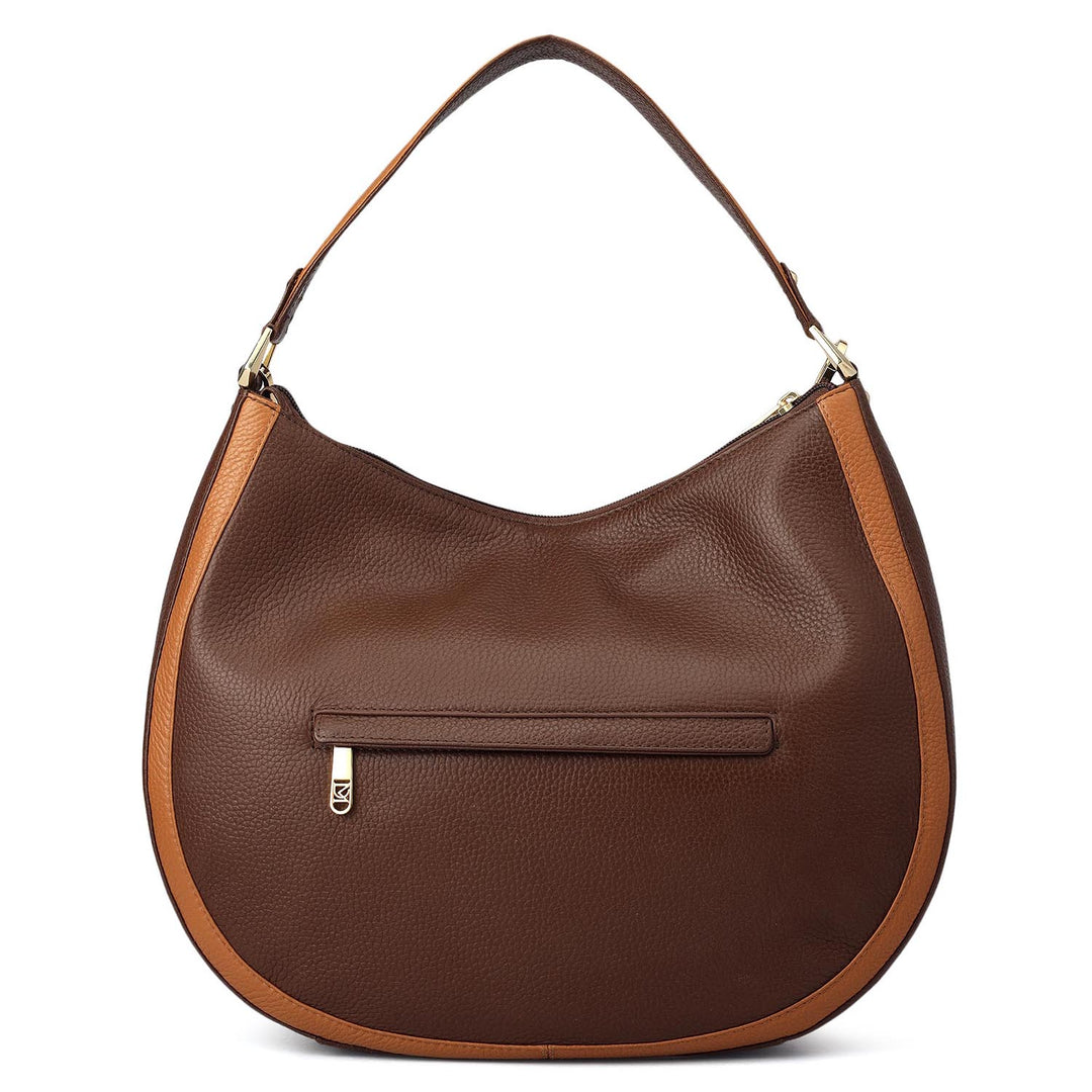 Medium Wax Leather Hobo - Mocha