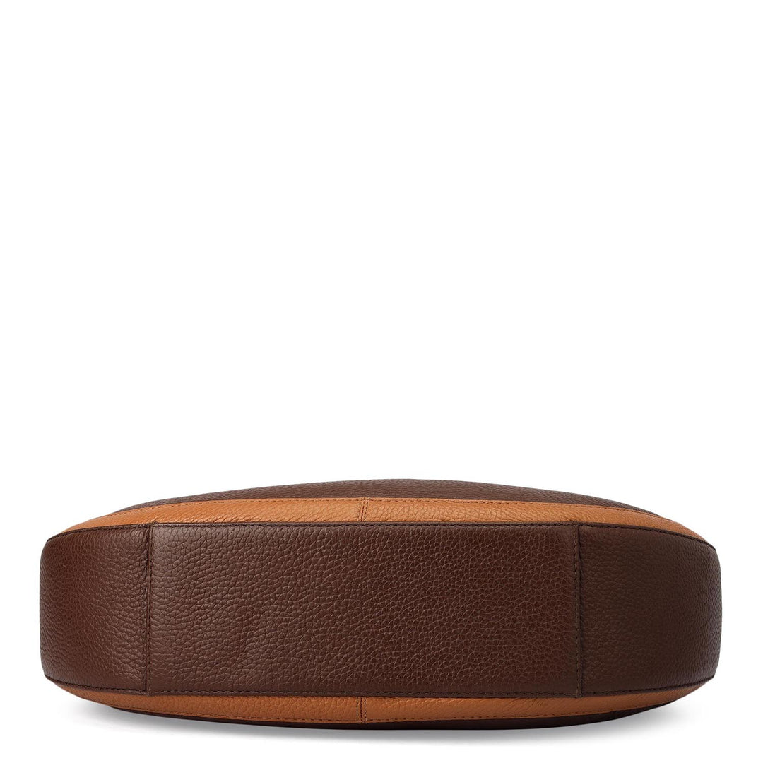 Medium Wax Leather Hobo - Mocha