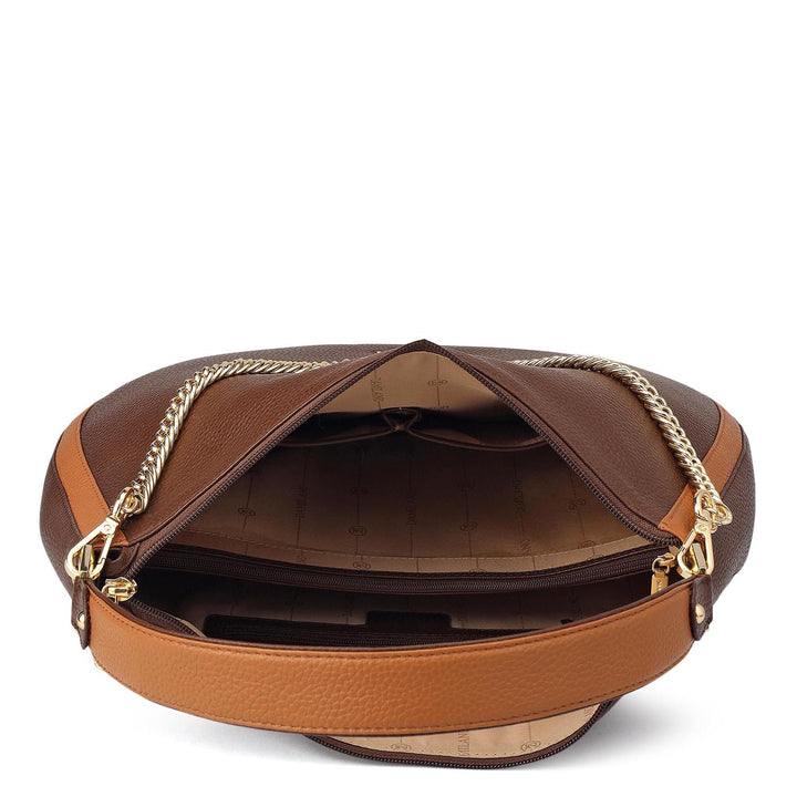 Medium Wax Leather Hobo - Mocha