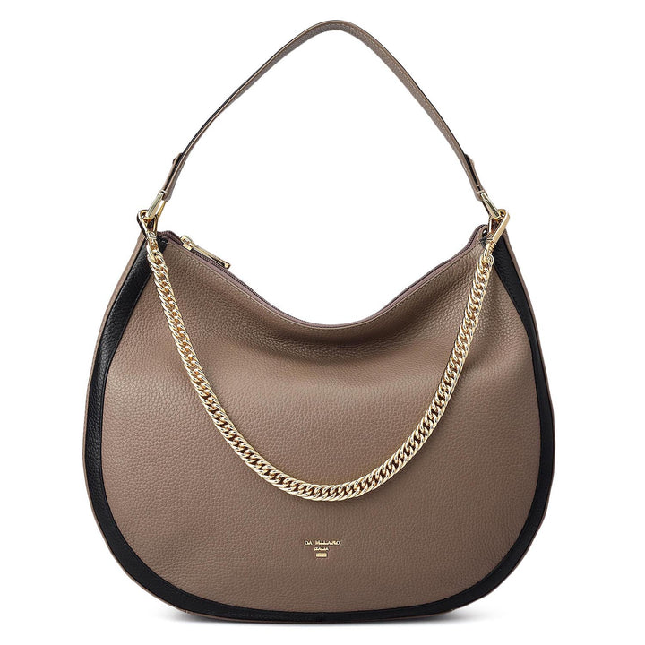 Medium Wax Leather Hobo - Smoke Grey