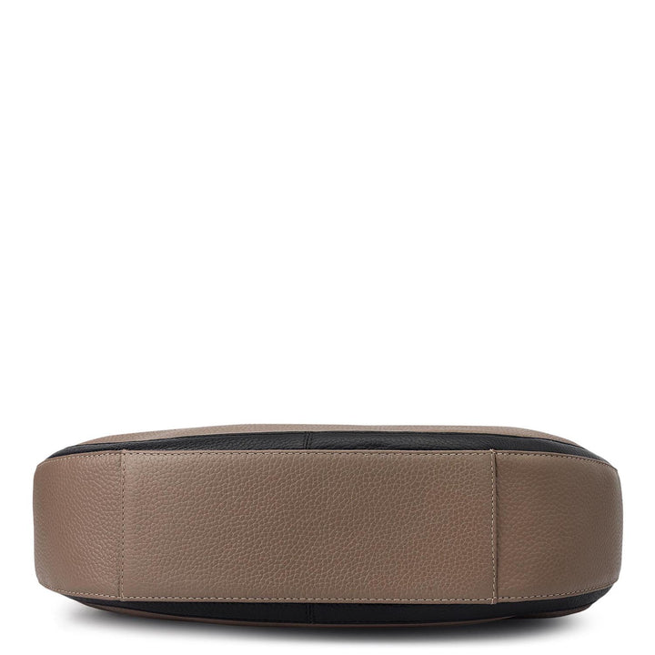 Medium Wax Leather Hobo - Smoke Grey