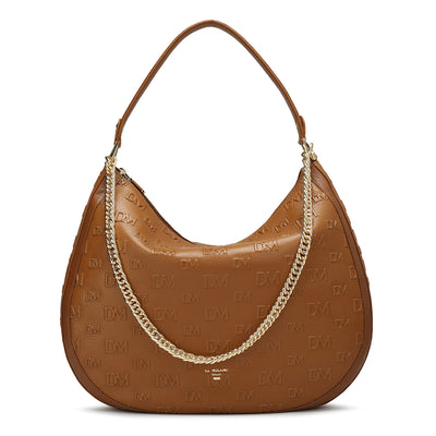 Medium Monogram Wax Leather Hobo - Tan